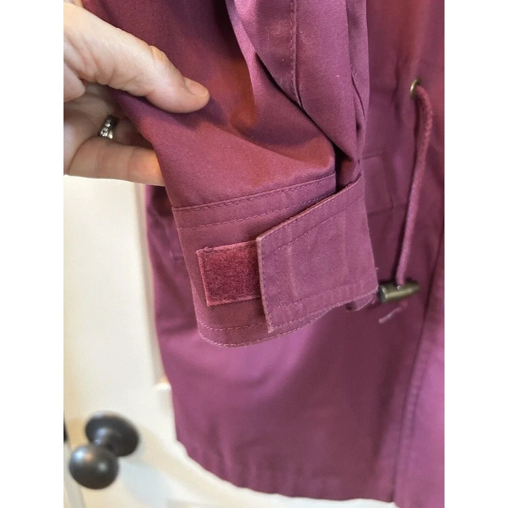 EDDIE BAUER WOMENS Purple Plum POLYESTER GORETEX ANORAK Plaid Lined JACKET SZ M